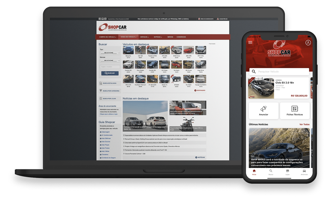 Sistema web e mobile Shopcar